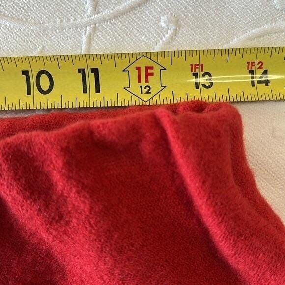 Vintage 00s Geiger Reddish Orange Wool Pencil Skirt with Scalloped Hem Size US 6 - Picture 7 of 8